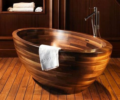 24 DIY Wooden Bathtub Design Ideas To Get Warm And Cozy Atmosphere | Wooden bathtub, Japanese ...