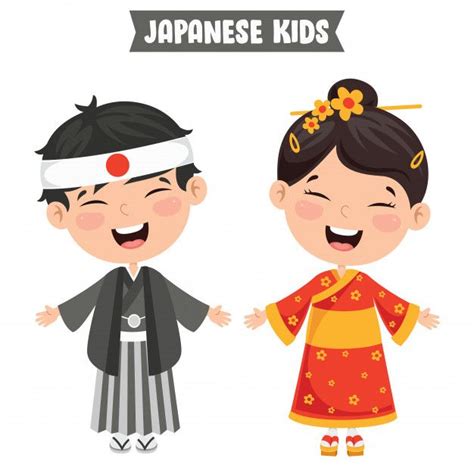 Niños japoneses con ropa tradicional Vec... | Premium Vector #Freepik # ...