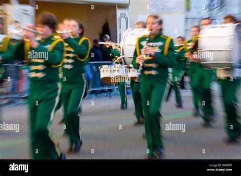 New York City St Patrick s Day Parade high school marching band Stock Photo - Alamy