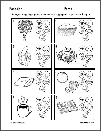 Image result for mga pandama worksheets for kindergarten