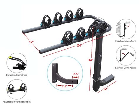 Hitch Mount Bike Rack - Fits 2" Receivers ONLY (4-Bike Capacity) - RackTrip - Canada Car Racks ...