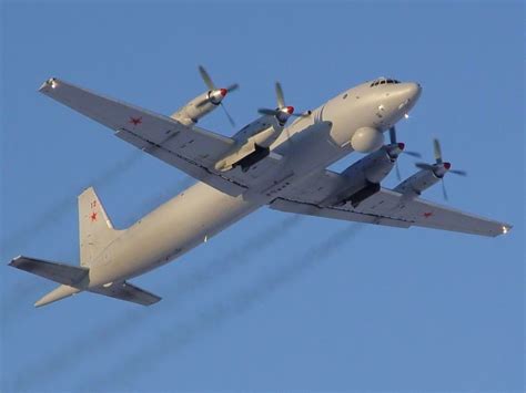 Russian Ilyushin Il-38 "May" maritime patrol, anti submarine and anti shipping aircraft. Also ...