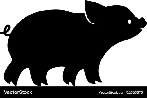 Piglet icon image pig silhouette Royalty Free Vector Image