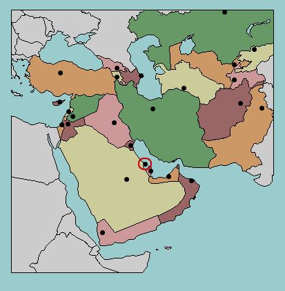 Middle East Map And Capitals – Map Vector