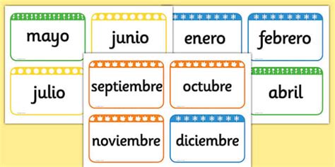 Months of the Year Flashcards Spanish - spanish, months, year