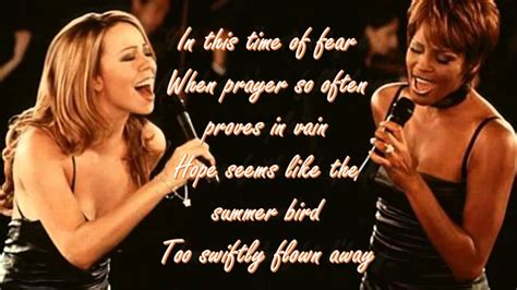 Mariah Carey Ft. Whitney Houston - When you believe (lyrics) - YouTube