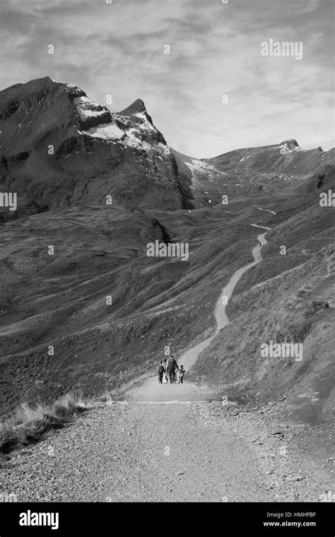 Hiking the Swiss Alps Stock Photo - Alamy