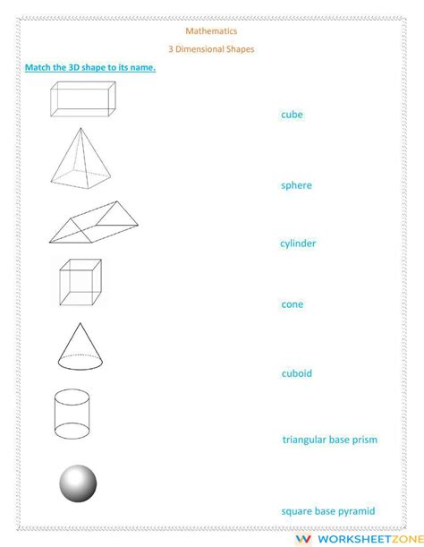 Shapes and space part-3 | Worksheet Zone