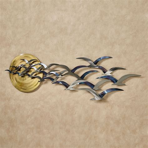 Seabirds at Sunset Indoor Outdoor Metal Wall Sculpture