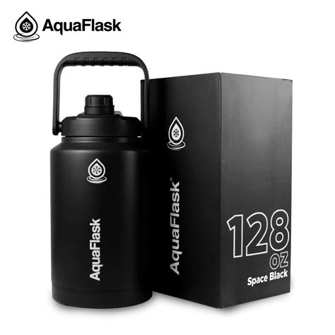 Aquaflask 128oz Wide Mouth with Spout Lid Vacuum Insulated Stainless Steel Drinking Water Aqua ...