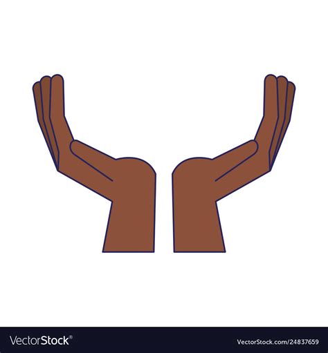 Black hands open symbol Royalty Free Vector Image