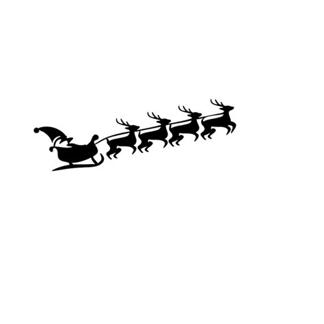 Santas Sleigh Svg Sleigh Png Reindeer Clipart Silhouette Cut - Inspire Uplift