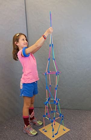 Galileo camper builds a straw tower