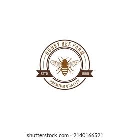 Honey Bee Logo Template White Background Stock Vector (Royalty Free ...