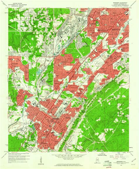 Bessemer, Alabama 1959 (1960) USGS Old Topo Map Reprint 7x7 AL Quad 303225 - OLD MAPS