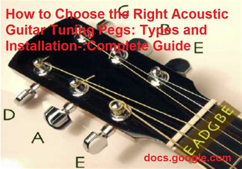 How to Choose the Right Acoustic Guitar Tuning Pegs: Types and ...