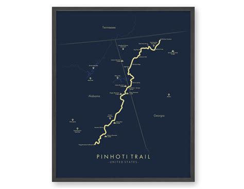 Pinhoti Trail Map Pinhoti Trail Poster National Recreation | Etsy