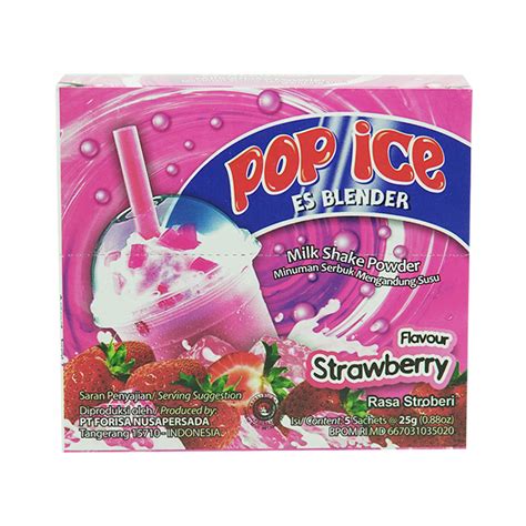 Pop ice Es Blender Milk Shake Powder Flavour Strawberry 25g – Shopifull