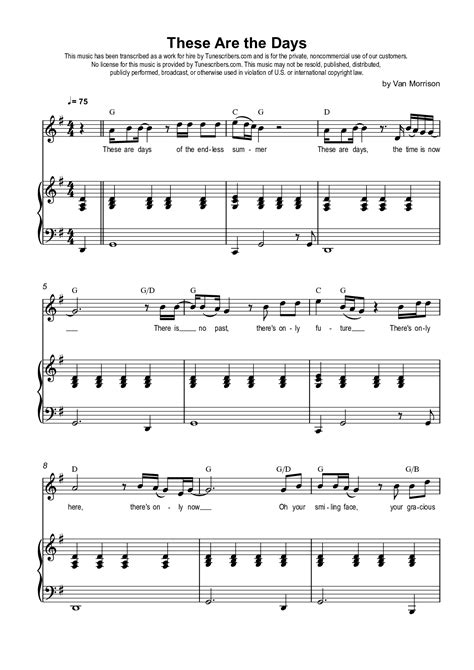 Tunescribers | These Are the Days | Sheet Music