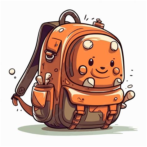 Premium Vector | Cute backpack flat vector illustration cute backpack hand drawing isolated ...