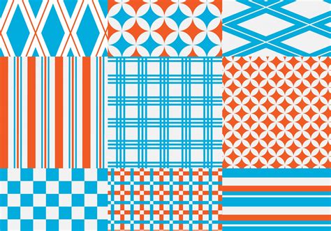 Orange and Blue Geometric Vector Pattern Pack 57471 Vector Art at Vecteezy