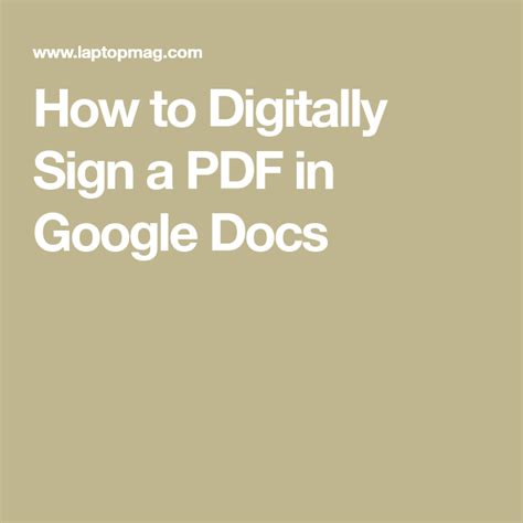 How to Digitally Sign a PDF in Google Docs | Digital signing, Google ...