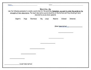 Word Cline - Expanding Vocabulary (Big) - FREE by TRyanTeaching | TpT