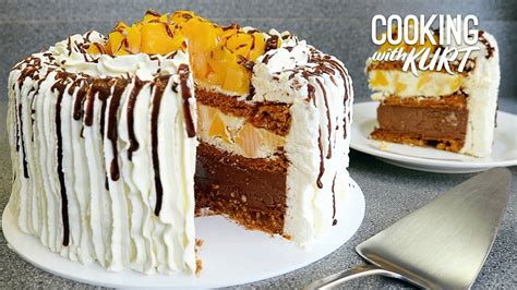 Conti's Frozen Mango Bravo Cake: Cashew Wafers, Chocolate Mousse, Cream, Mangoes | Cooking with ...