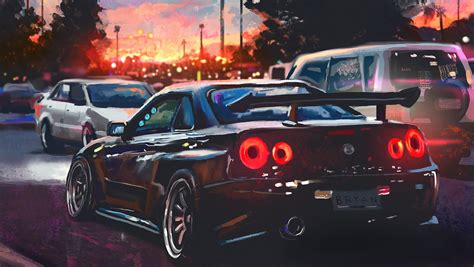 1360x768 Nissan Skyline Painting Art 4k Laptop HD ,HD 4k Wallpapers,Images,Backgrounds,Photos ...