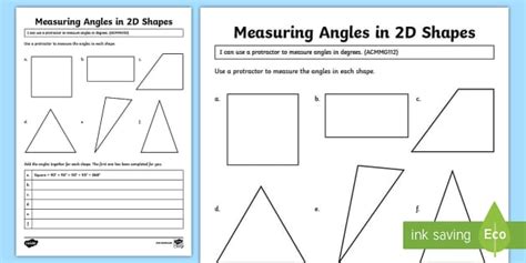 Measuring Angles Worksheet | Teacher-made Resources | Twinkl