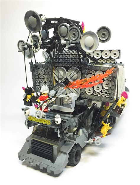 A LEGO Version of the Doof Wagon From 'Mad Max: Fury Road' With a Functional Set of Speakers