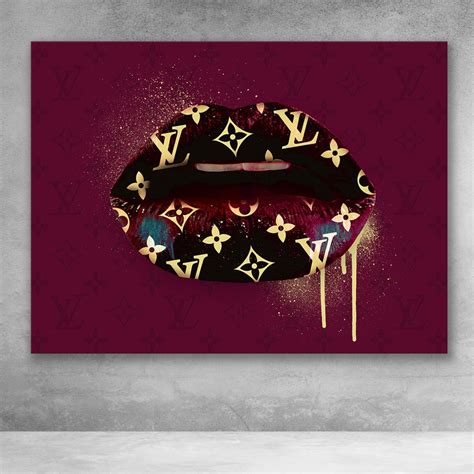 Louis Vuitton Lips Fashion Glam Pop Art Modern Graffiti Wall Art | Pop art canvas, Fashion wall ...