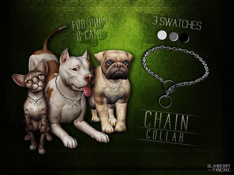 The Sims Resource - Chain Collars for Cats and Dogs