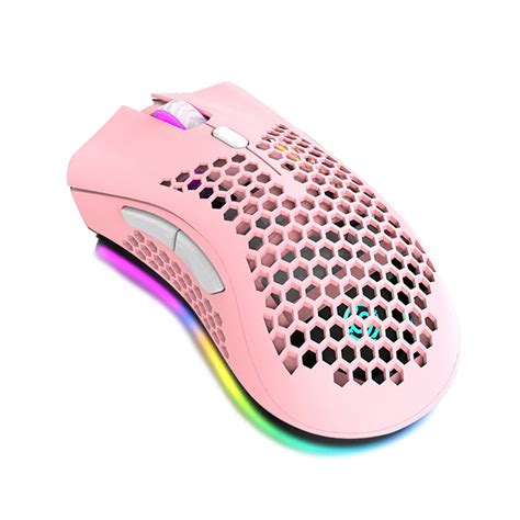 2.4G Wireless Gaming Mouse Rechargeable Mouse with RGB Light Effect 3 Adjustable DPI Hollowed ...