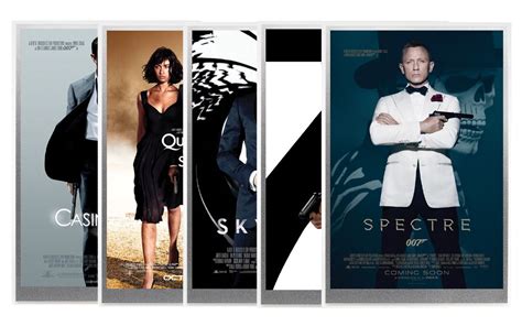 5-gm Silver 007 James Bond Movie Poster Foil 5-pc Set | GovMint.com