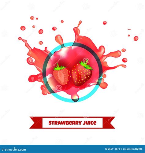 Strawberry Juice with Splash Vector Art Stock Vector - Illustration of ...