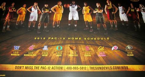 2015 ASU SUN DEVIL WOMENS BASKETBALL schedule poster Arizona State ...