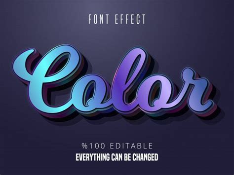 Colorful Gradient Font Effect | Text style, Design bundles, Template design