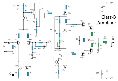 50W Class-B power amplifier circuit