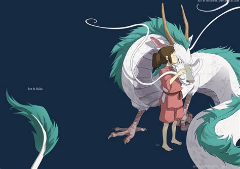 Dragons, Spirited Away, Ogino Chihiro, Kohaku, Haku :: Wallpapers ...