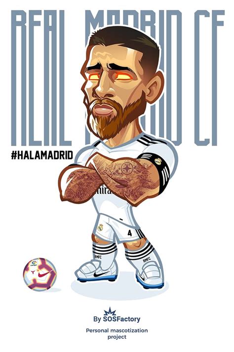 Sergio Ramos caricature | Mascot design, Football player drawing ...