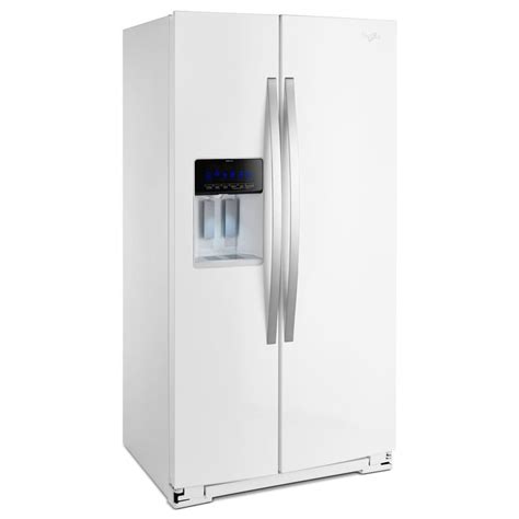 Shop Whirlpool 19.9-cu ft Counter-Depth Side-by-Side Refrigerator with Ice Maker (White Ice) at ...