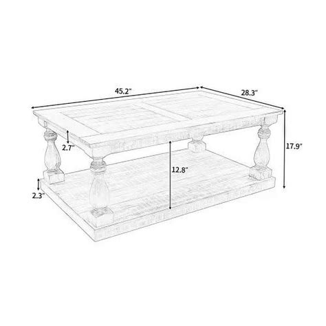 Floor Shelf Coffee Table,Traditional Lift Top Coffee Table with Floor Shelf,Rectangular 2-Tier ...