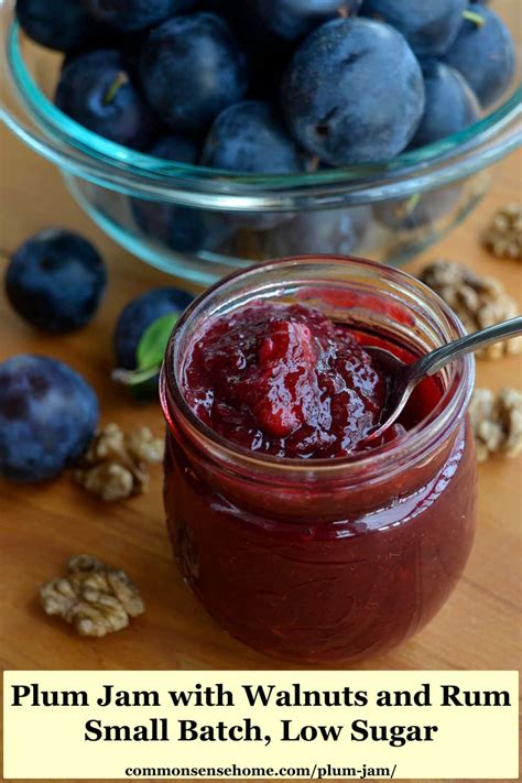 Plum Jam with Walnuts and Rum - Small Batch, Low Sugar