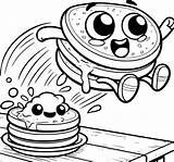 Pancakes Flying Off The Plate Coloring Pages  ColoringDraftcom sketch template