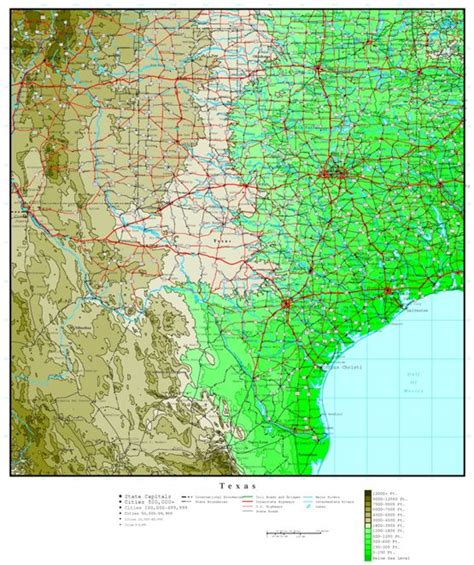 Texas Elevation Map