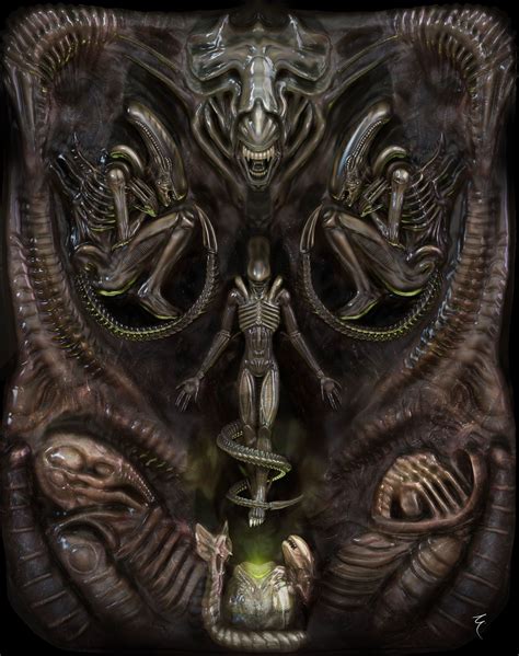 Study for 3D art inspired in the terrifying universe of the H. R. Giger ...