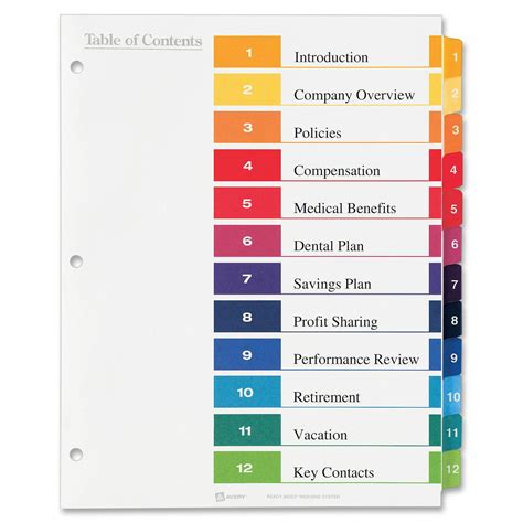 Table Of Content Templates For Powerpoint And Keynote Pertaining To Microsoft Word Table Of ...