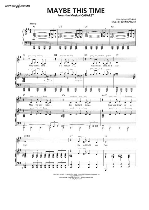 Liza Minnelli-Cabaret - Maybe This Time Sheet Music pdf, - Free Score ...