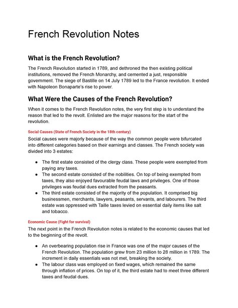 French-Revolution-Notes - French Revolution Notes What is the French ...